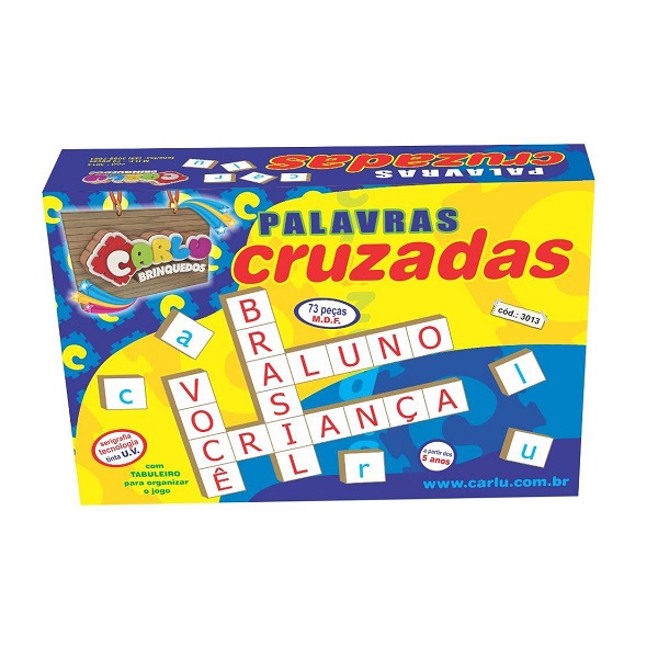 Jogo Palavras Cruzadas Peças em Madeira Brincadeira de Criança +7a