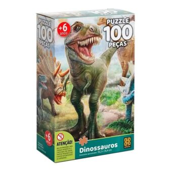 Quebra-Cabeça Gigante Dinossauros 48 Peças Brinquedo Educativo de