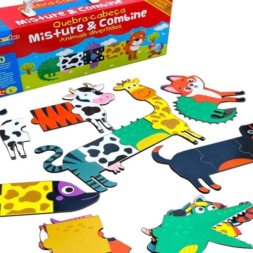 Quebra Cabeça Infantil Dinossauro T-Rex Em Madeira MDF Puzzle Jogo  Educativo 20 Peças Brinquedo Coluna + 4 Anos