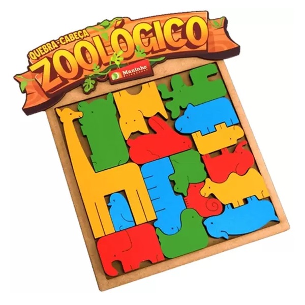 Quebra Cabeça Infantil Dinossauro T-Rex Em Madeira MDF Puzzle Jogo  Educativo 20 Peças Brinquedo Coluna + 4 Anos