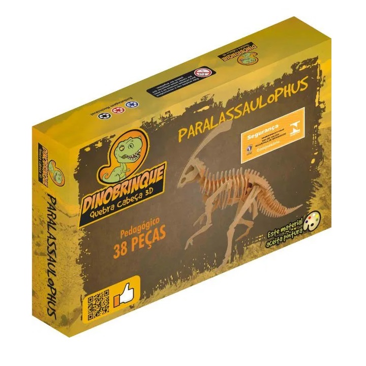 Quebra-Cabeça Tiranossauro Rex 3D Brilha no Escuro 25 Peças